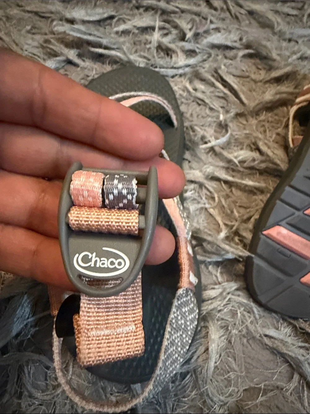 Chaco Kids Outdoor Sandals in Pink and Gray